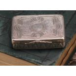 Nathaniel Mills - a Victorian silver rectangular vinaigrette, bright-cut engraved with strapwork and