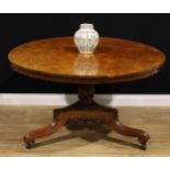 A Post-Regency pollard oak and oak centre table, in the manner of William Trotter of Ballindean,