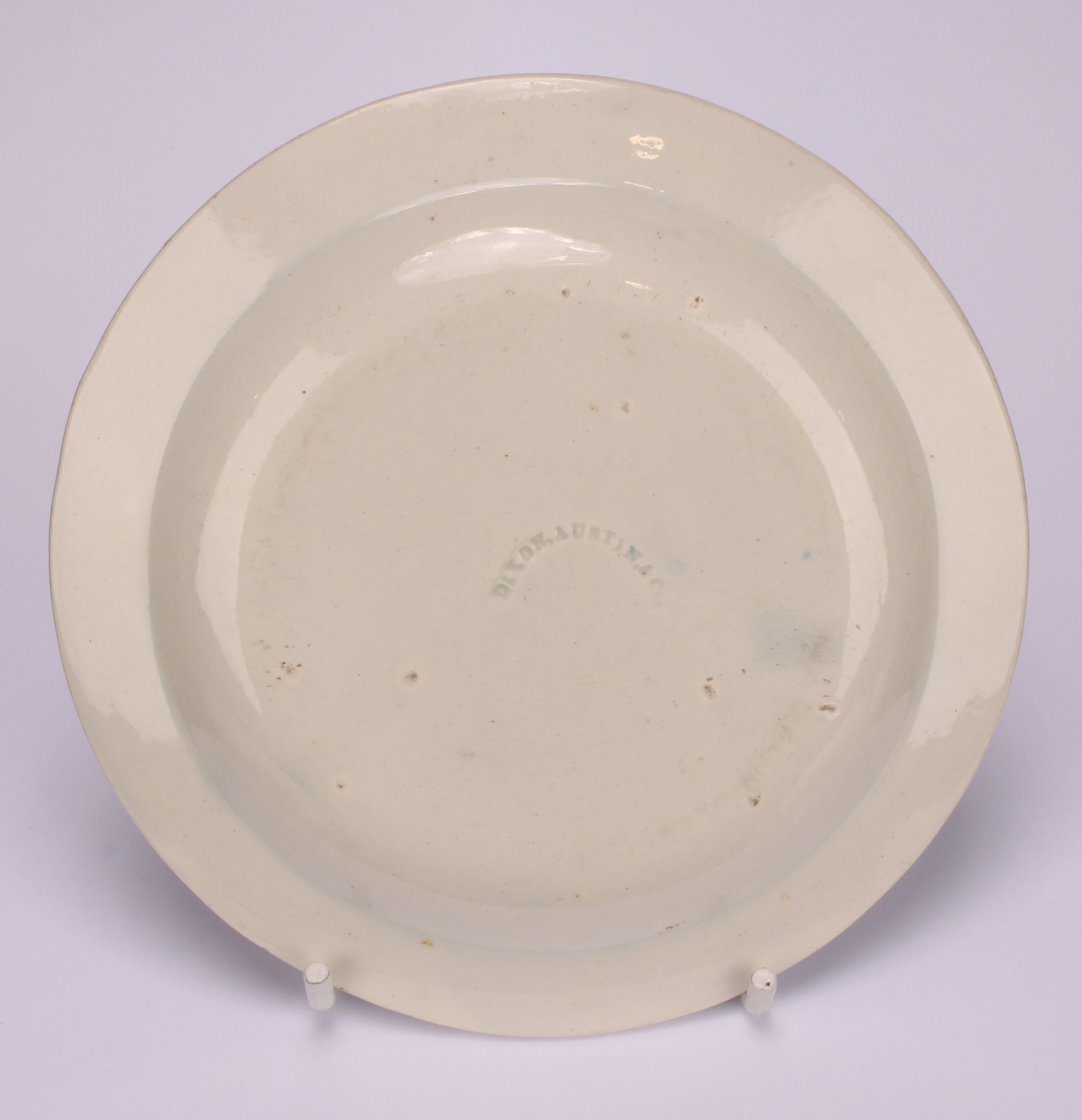 A Dixon, Austin & Co pearlware miniature plate, A Trifle From Sunderland, printed with tall ships, - Image 3 of 3