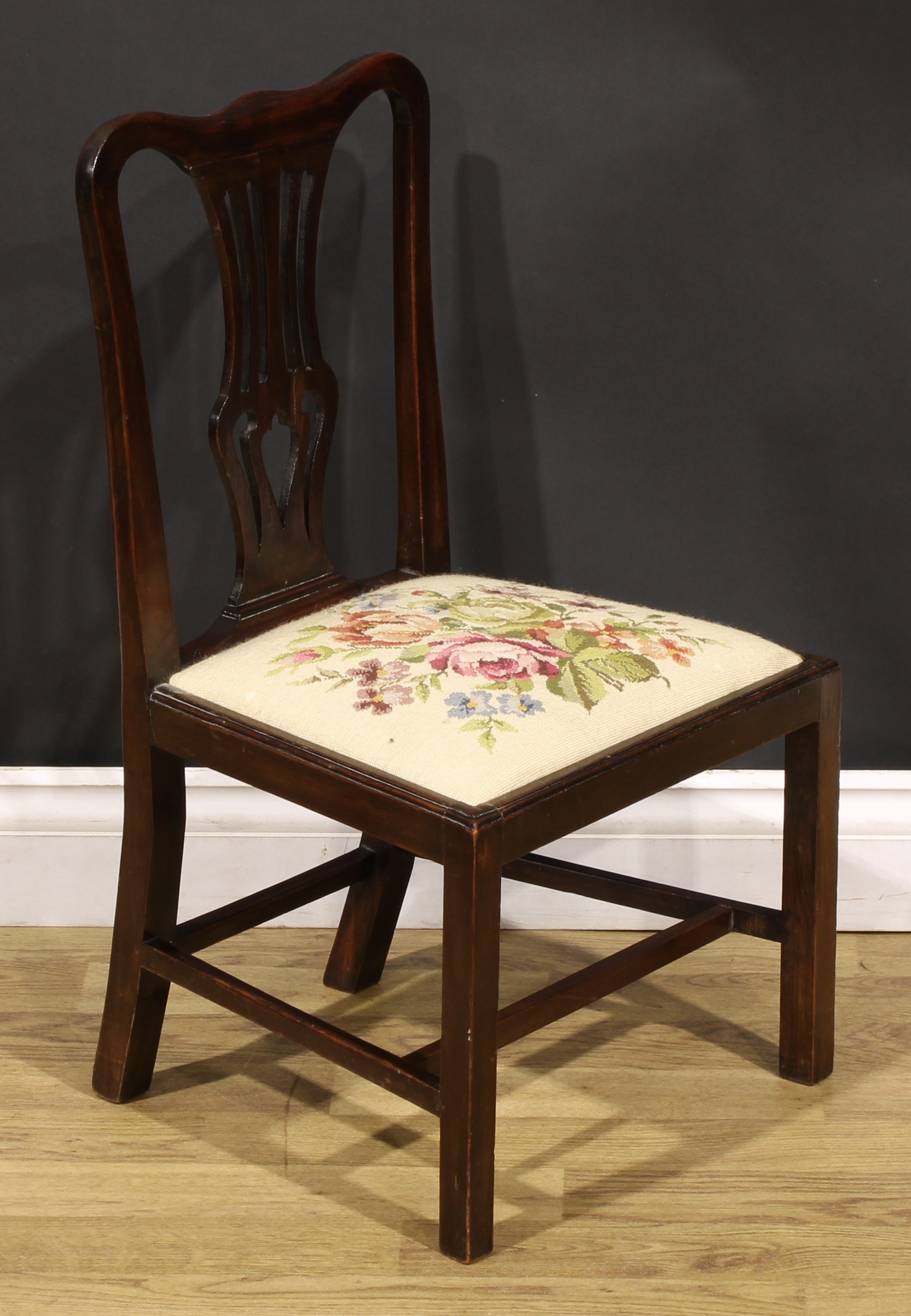 A 19th century mahogany Chippendale design child’s chair, pierced splat, drop-in seat, 68cm high, - Image 2 of 4