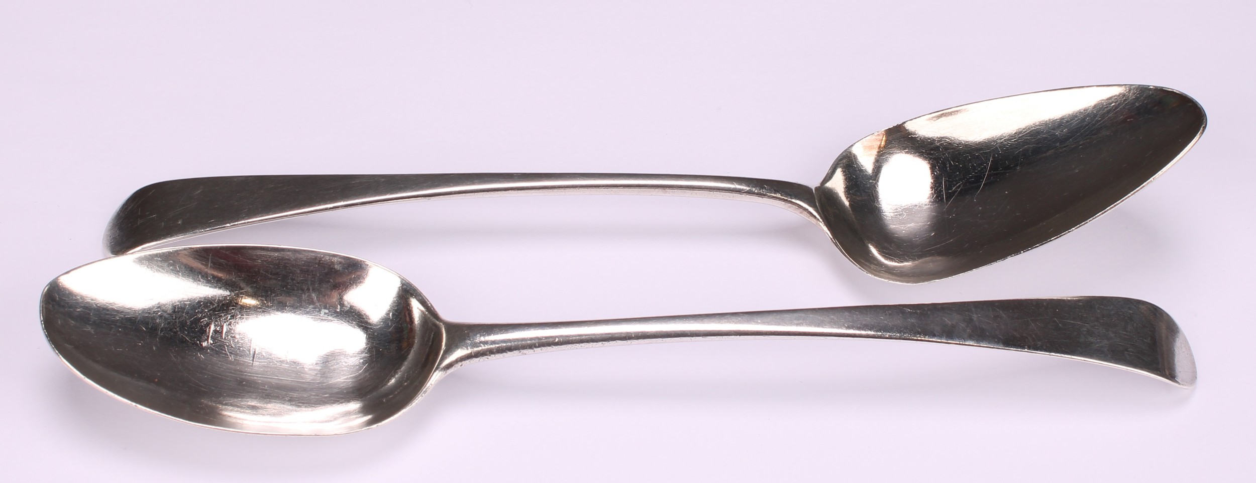 A George III silver table spoon, Hester Bateman, London 1784; another, George Smith & Thomas Hayter, - Image 2 of 5