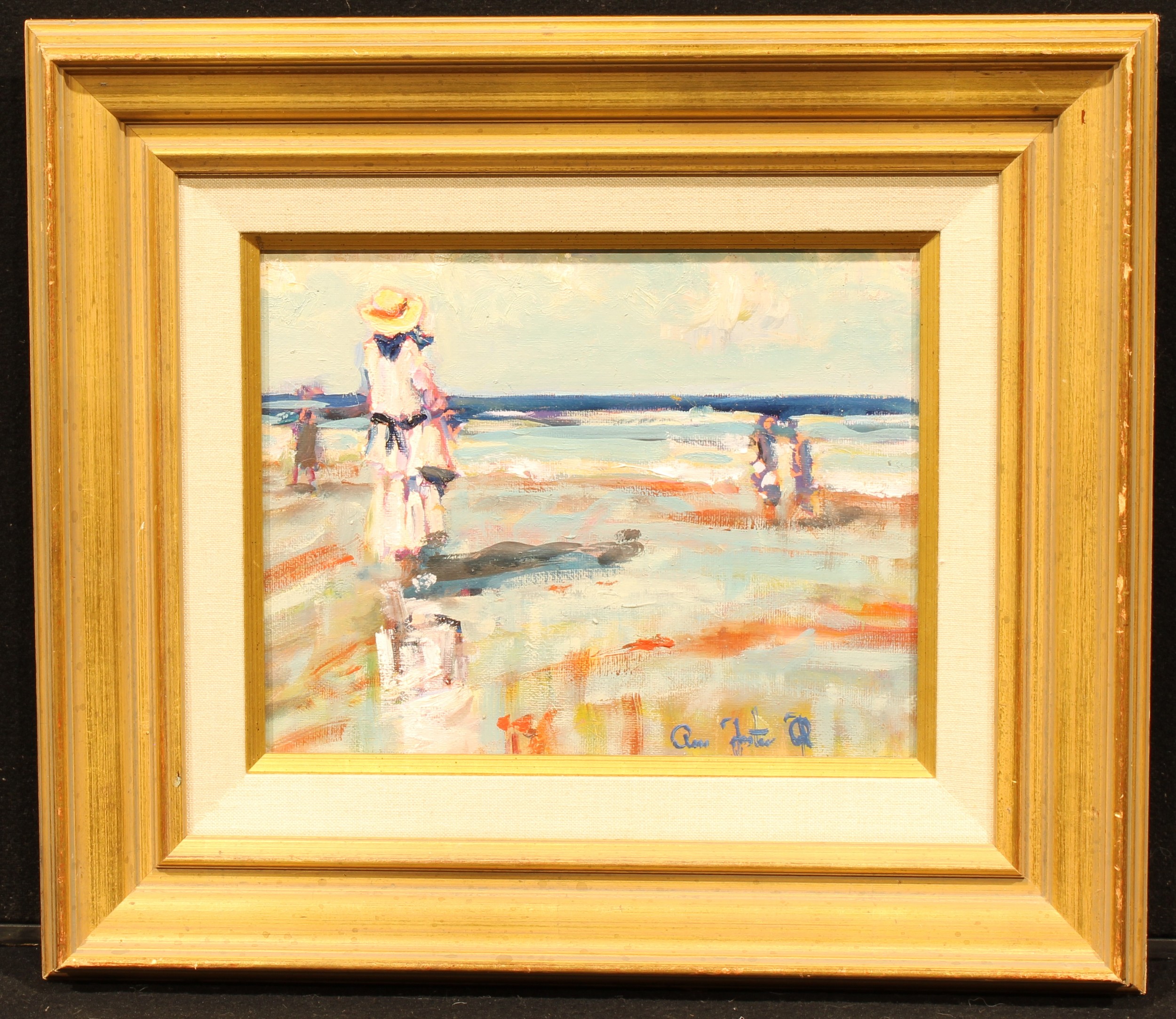 Ross Foster (contemporary British school) At the Seaside, signed, oil on board, 21cm x 27cm - Image 2 of 4