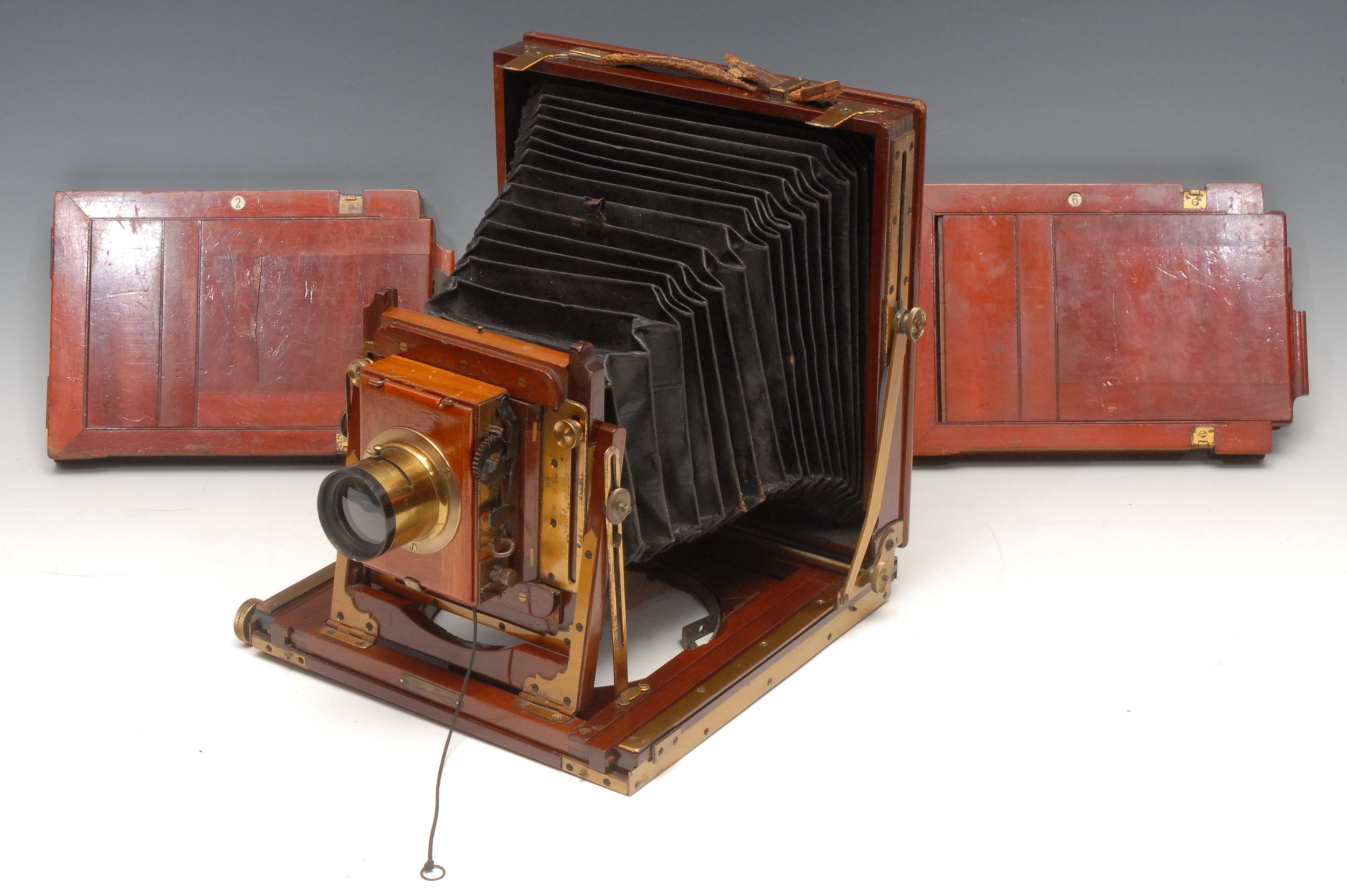 Photography - A W. Butcher & Sons "The National Camera", half-plate folding camera, mahogany body, - Image 6 of 6