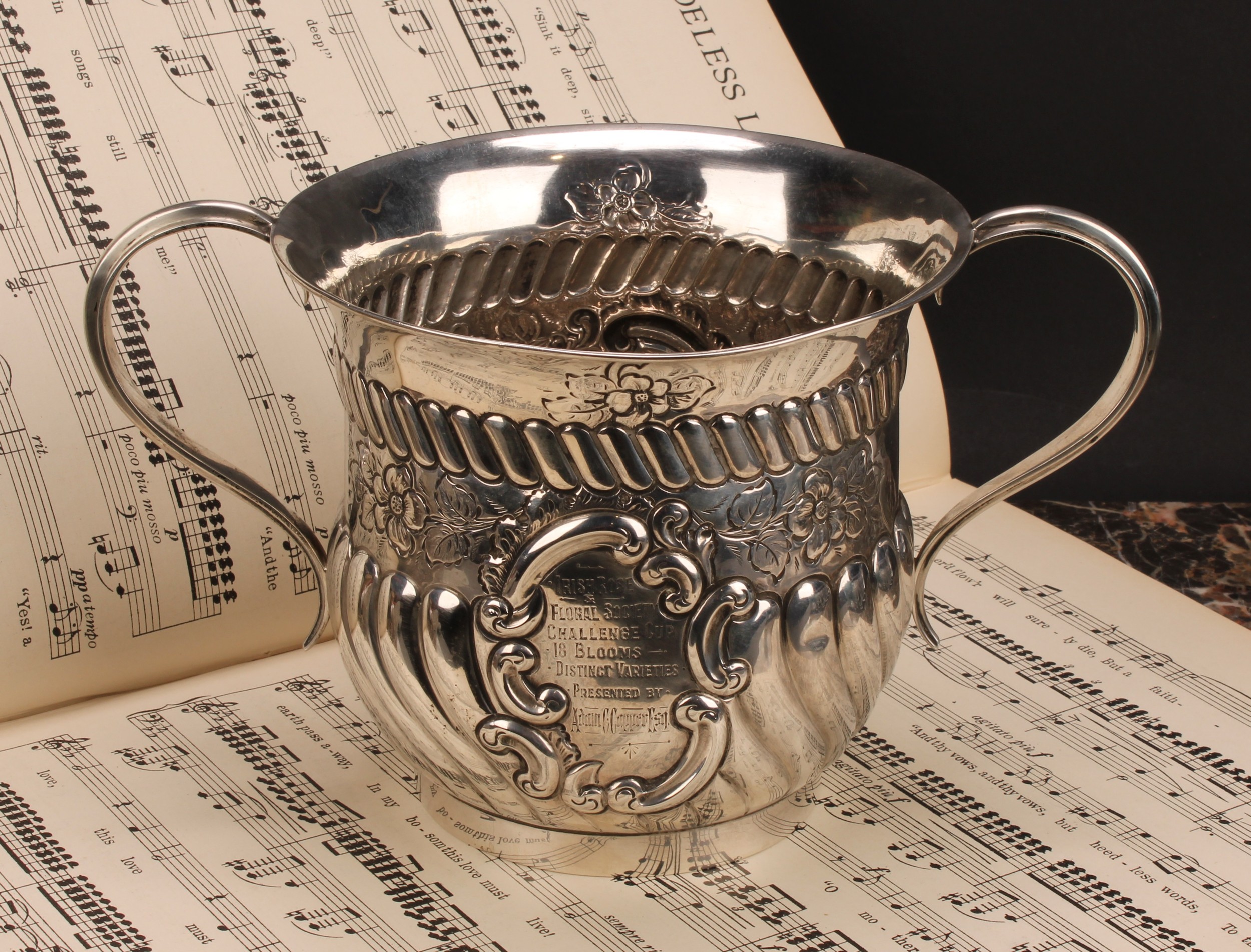 Irish Botanical and Horticultural Interest - an Edwardian silver porringer, of early 18th century