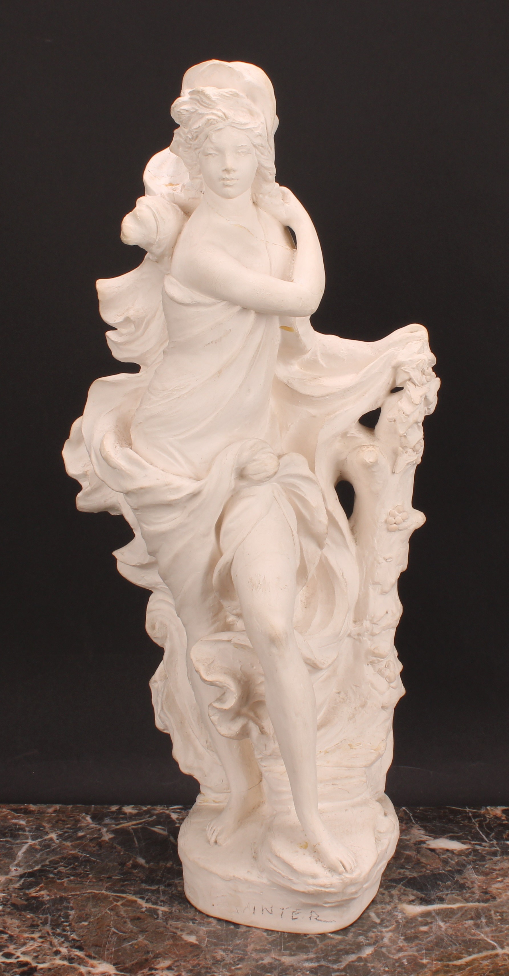 Sir Arnold Machin (1911-1999), Royal Worcester plaster maquette, Winter, she stands scantily dressed - Image 2 of 5