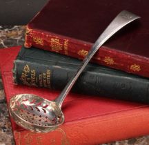 A George III silver Old English pattern sifter spoon, 15.5cm long, Richard Crossley, London 1797