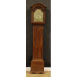 An 18th century Oxfordshire Quaker longcase clock, 30.5cm arched brass dial inscribed Richard