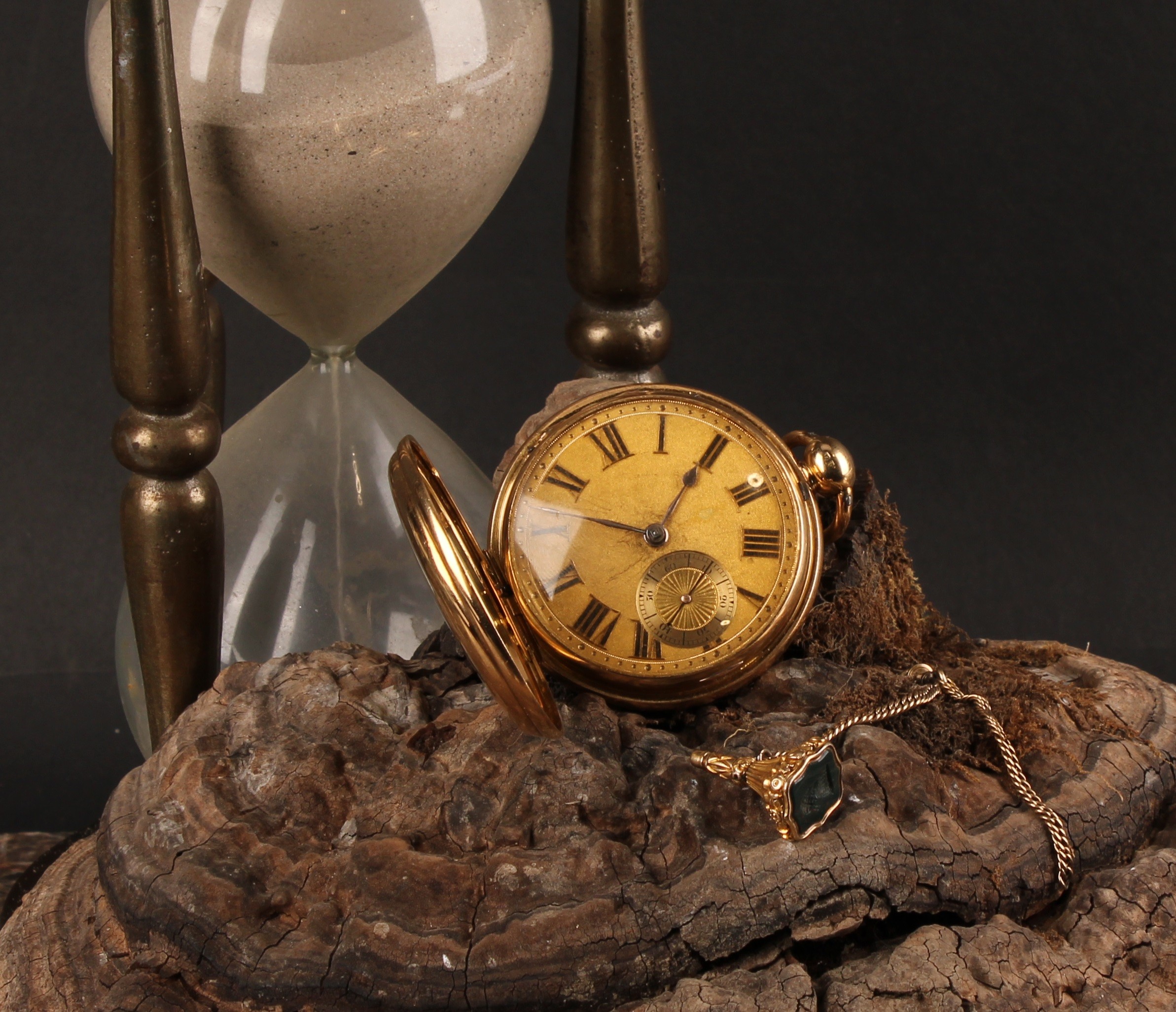 A George III 18ct gold Scottish hunter pocket watch, by Andrew Milroy, Edinburgh, 4.5cm textured