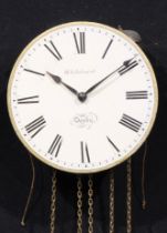 A mid 19th century Derbyshire hook and spike wall clock or pantry clock, 25.5cm circular dial