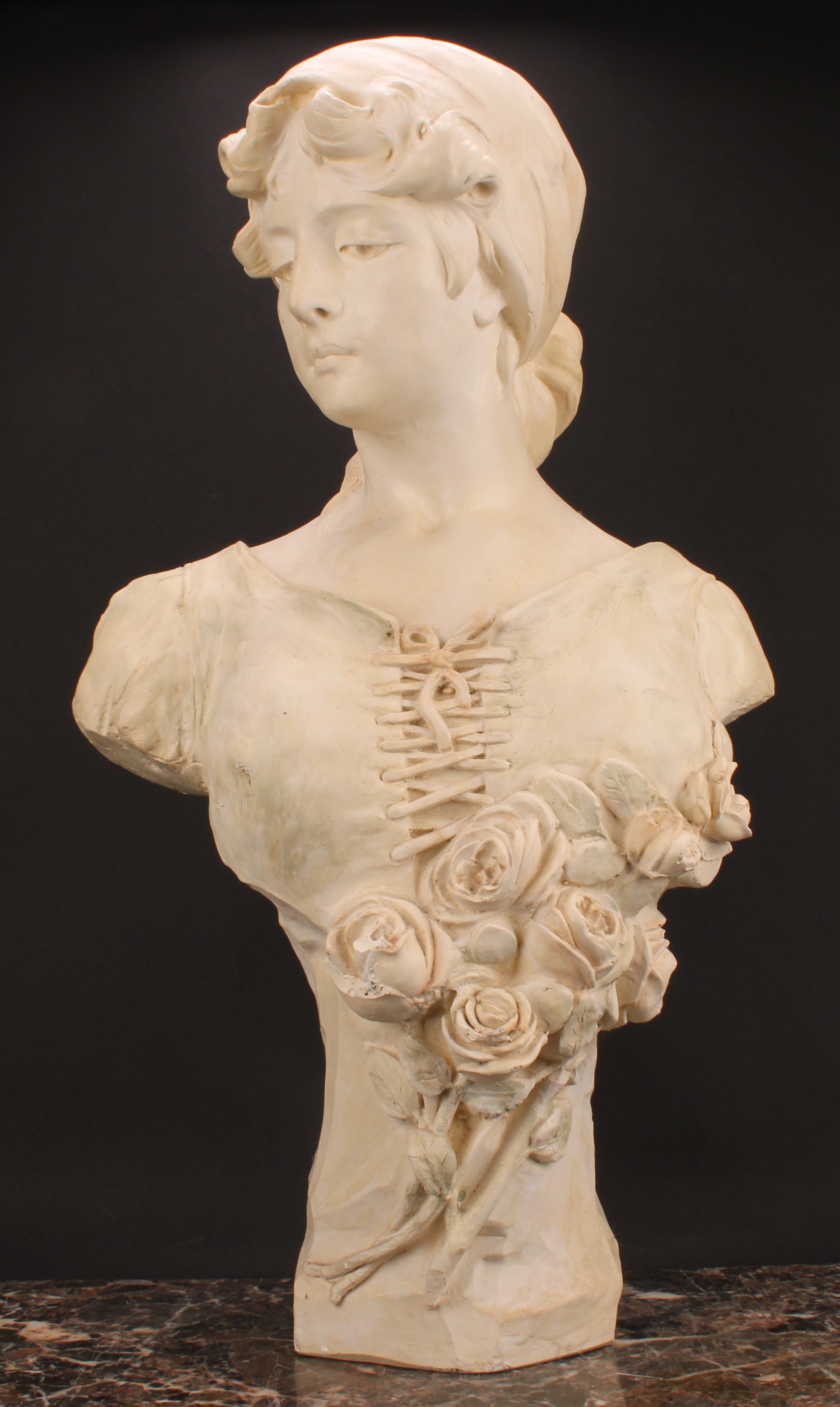 Continental School, a composition bust, Isabella, 72cm high - Image 3 of 6