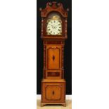 A George/William IV oak and mahogany longcase clock, 33cm arched painted dial inscribed W.