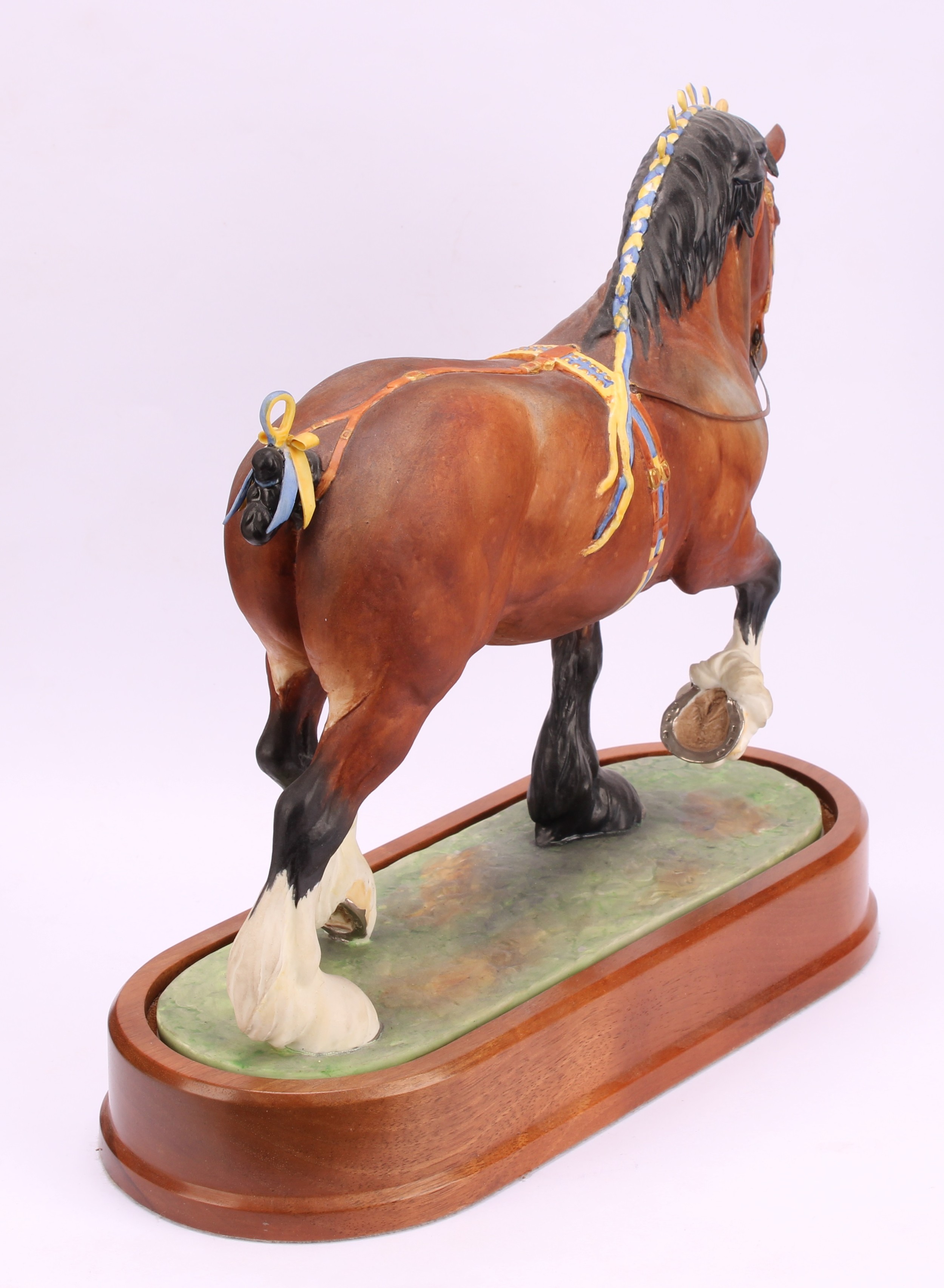 A Royal Worcester figure, of a Shire Stallion, modelled by Doris Lindner, limited edition no. 175/ - Image 4 of 4
