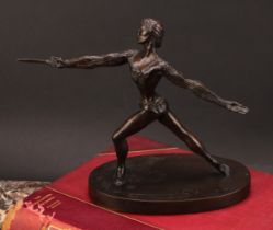 Tom Merrifield (1932-2021), a bronze figure, Romeo with Sword, numbered 23/95, 20cm high,