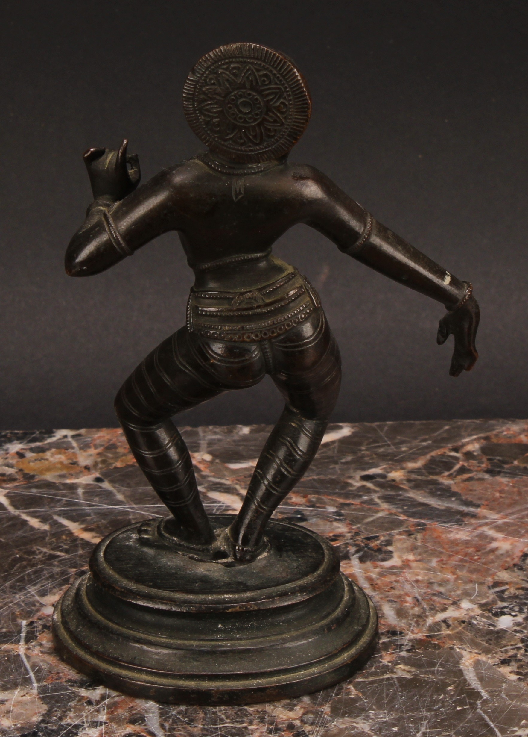 Indian School (19th century), a brown patinated bronze or copper alloy figure, the dancing Devi, - Image 5 of 11