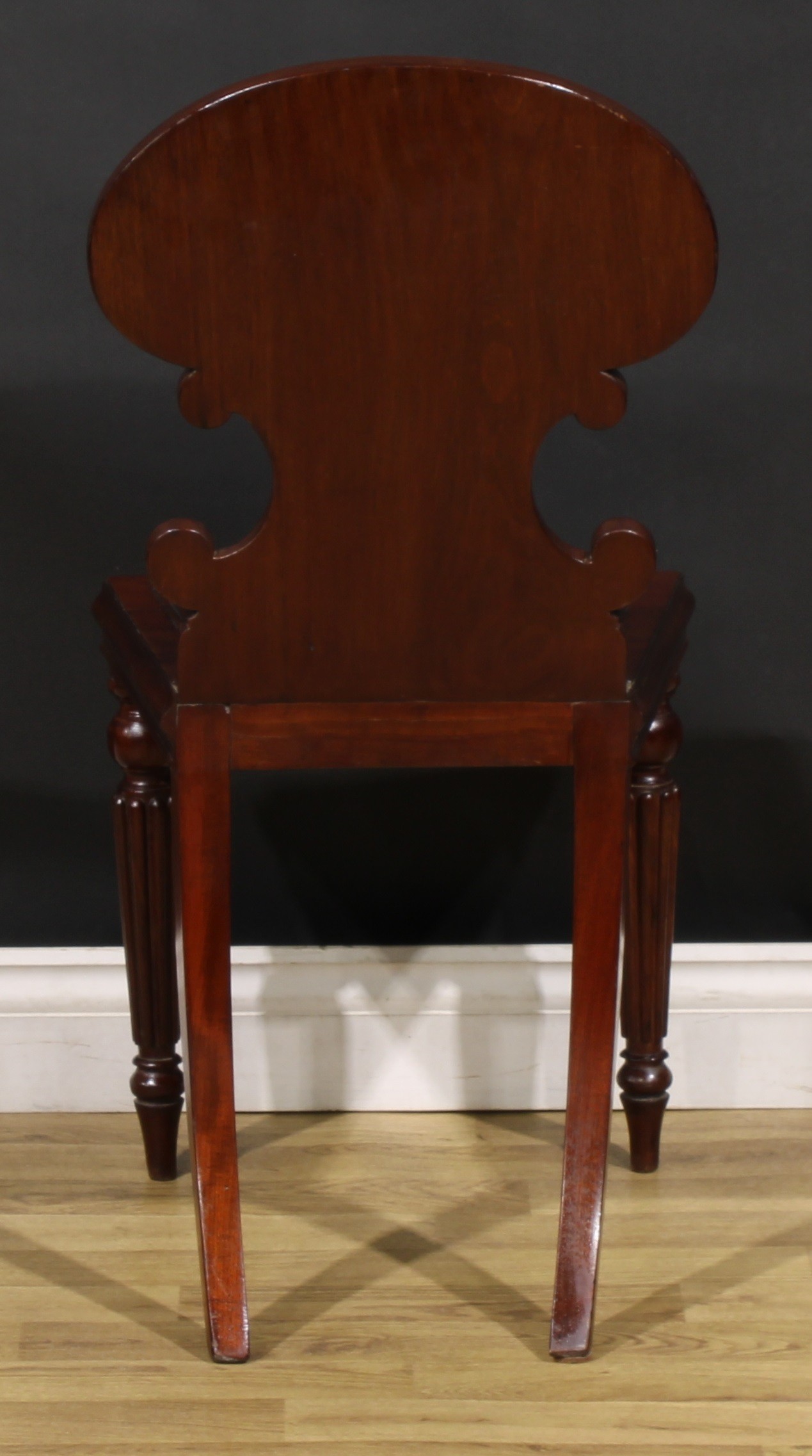 A pair of George IV mahogany hall chairs, in the manner of Gillows of Lancaster and London, each - Image 9 of 9