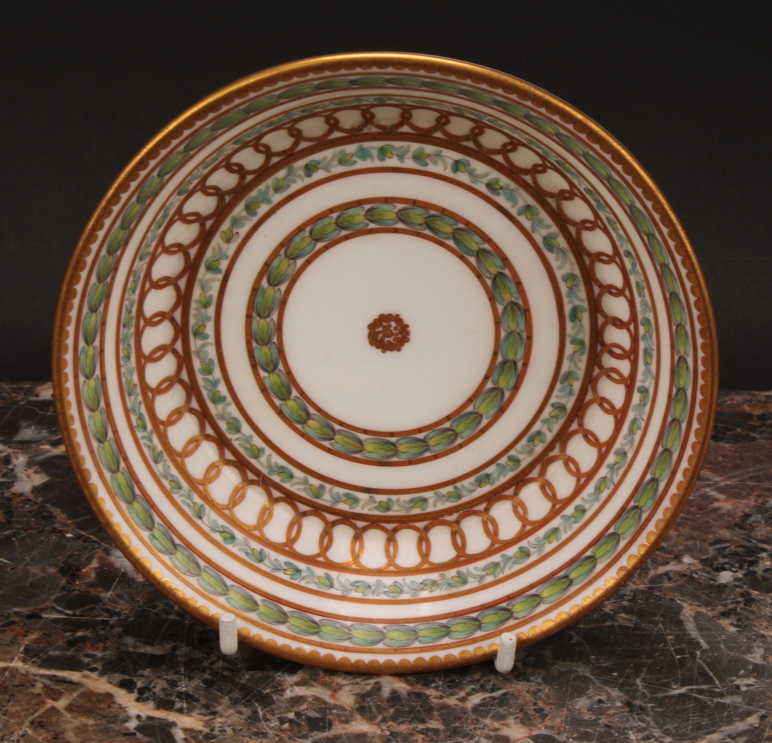 A Champion's Bristol cabinet coffee can and saucer, of cylindrical shape, painted in Neo-classical - Image 7 of 8