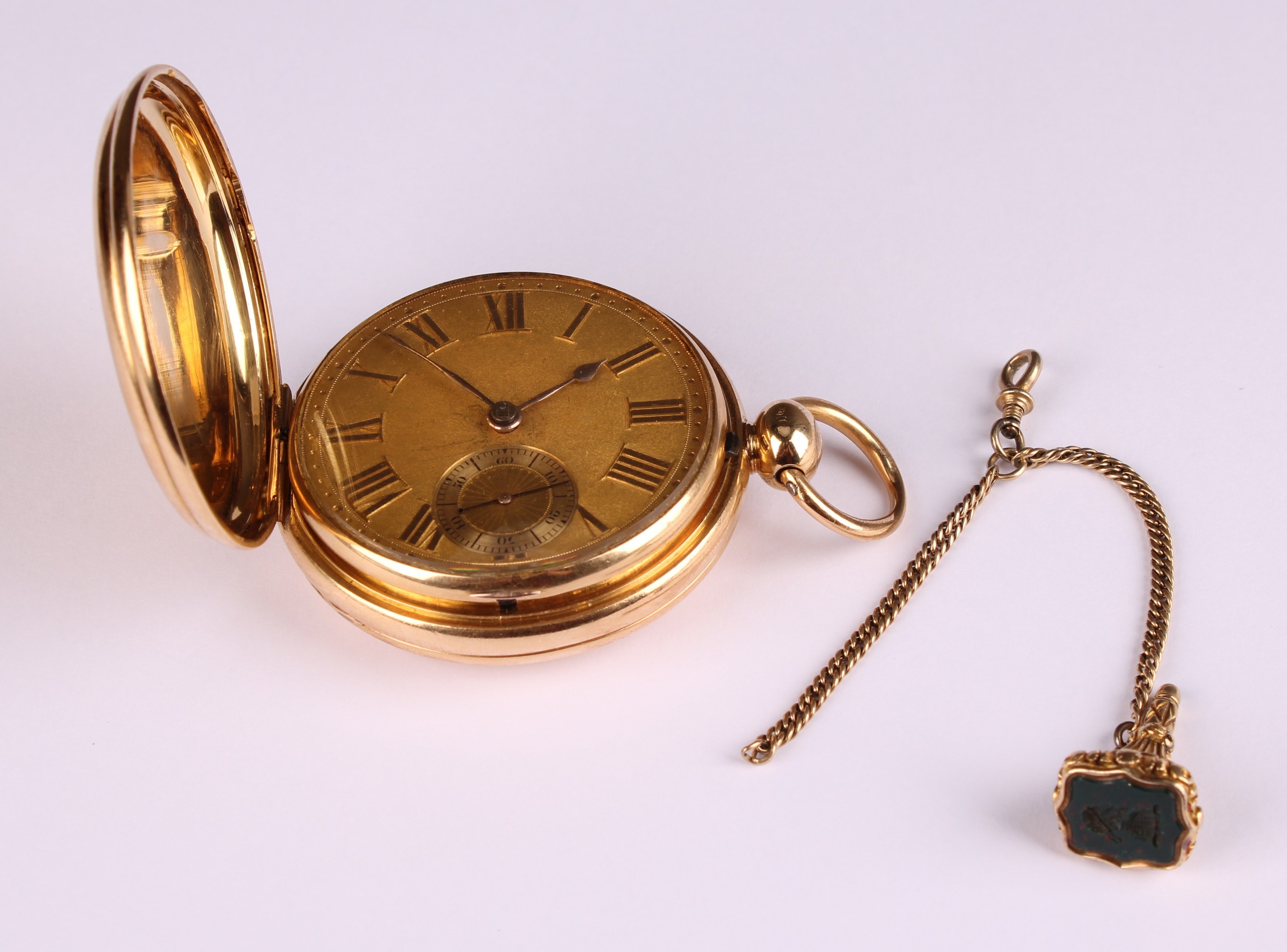 A George III 18ct gold Scottish hunter pocket watch, by Andrew Milroy, Edinburgh, 4.5cm textured - Image 2 of 11