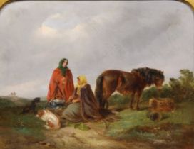 John Duvall (1816 - 1892) Gypsy camp signed, dated, oil on canvas 35.5cm 46cm