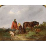 John Duvall (1816 - 1892) Gypsy camp signed, dated, oil on canvas 35.5cm 46cm