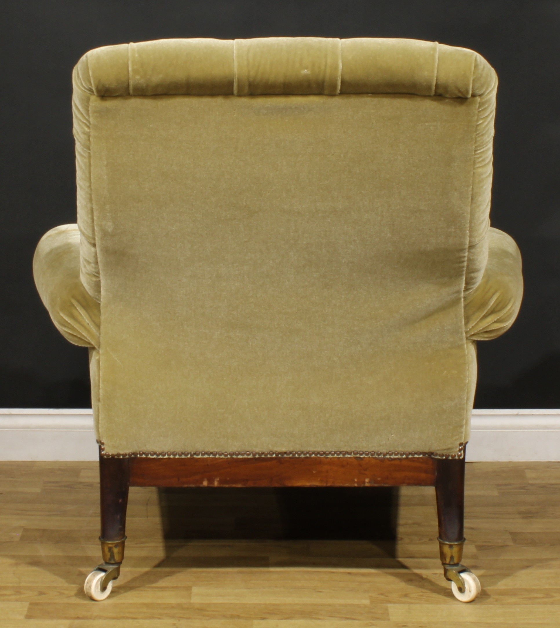 A substantial 19th century mahogany lyre-form library chair, in the manner of Gillows of Lancaster - Image 4 of 4