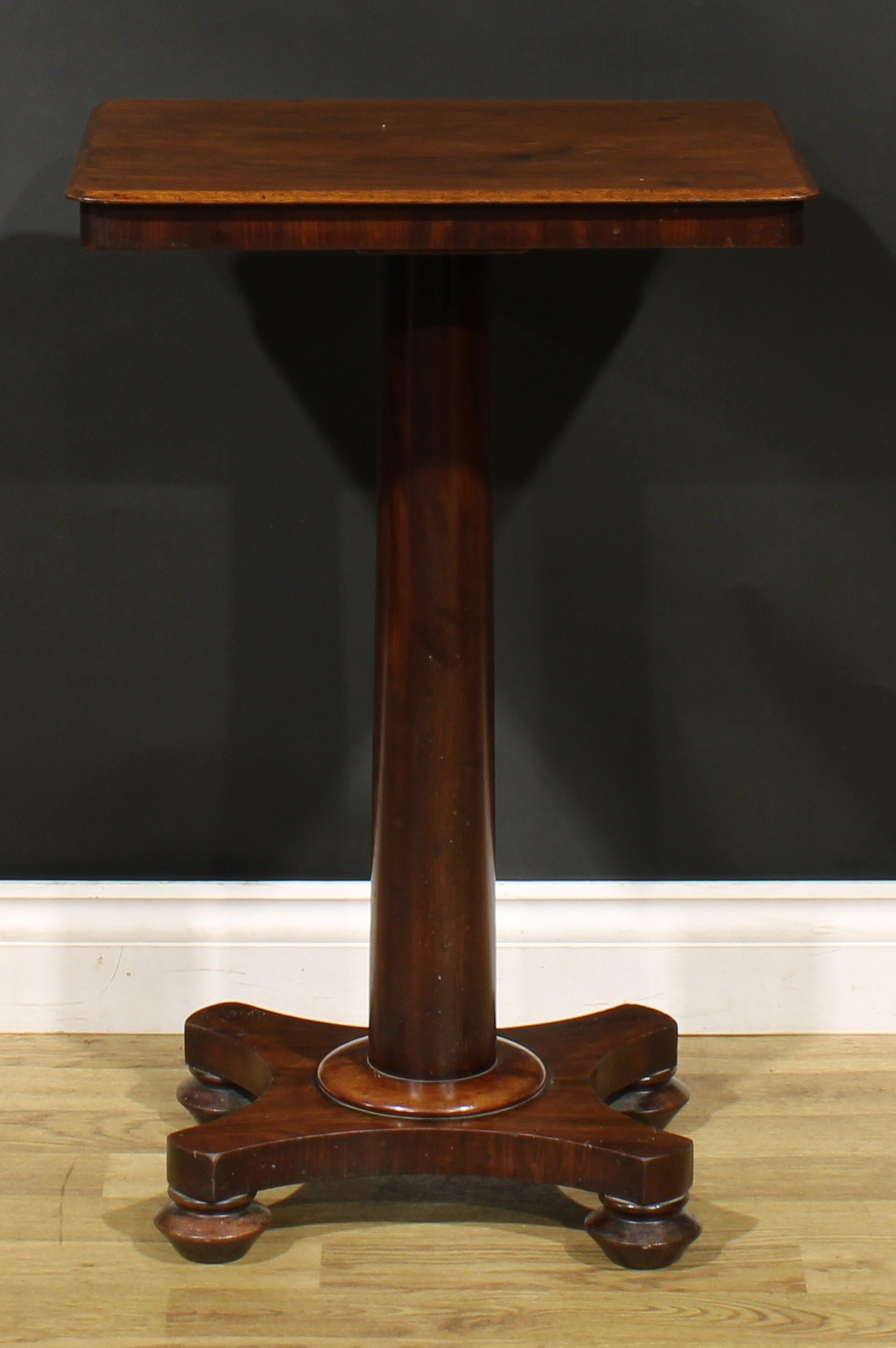 A George/William IV mahogany pedestal wine table, rounded rectangular top, cylindrical column, - Image 5 of 5