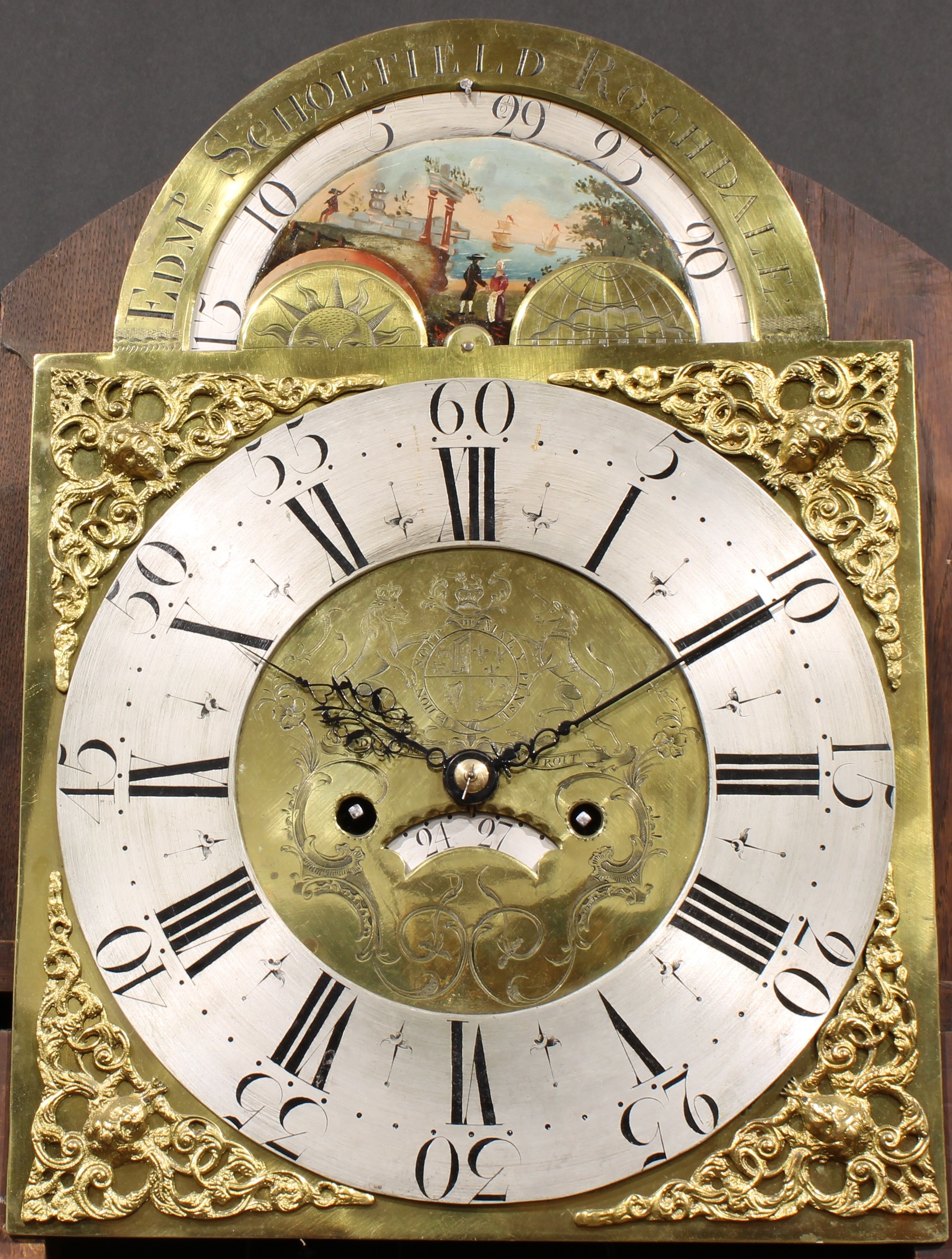 A George IV Lancashire mahogany longcase clock, 34cm arched brass dial inscribed EDMD SCHOLFIELD, - Image 4 of 7