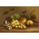 Edwin Steele (1839–1919) Still Life, Fruit and Fungi, signed, oil, 25.5cm x 35.5cm