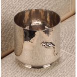 Guild of Handicraft - an Arts and Crafts style silver beaker, applied with a mouse, on a planished