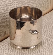 Guild of Handicraft - an Arts and Crafts style silver beaker, applied with a mouse, on a planished