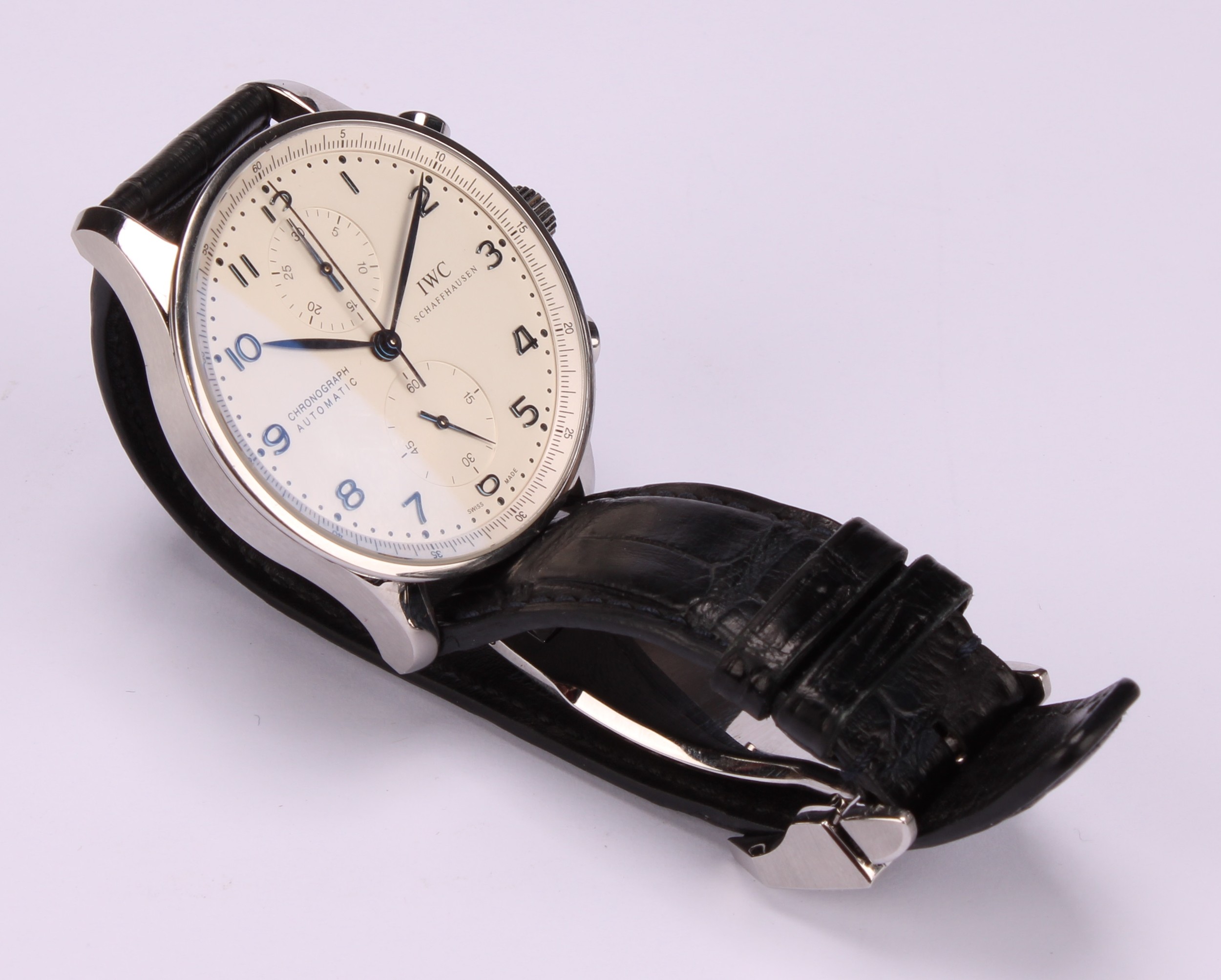 An IWC [International Watch Company] Schaffhausen stainless steel chronograph automatic - Image 4 of 5