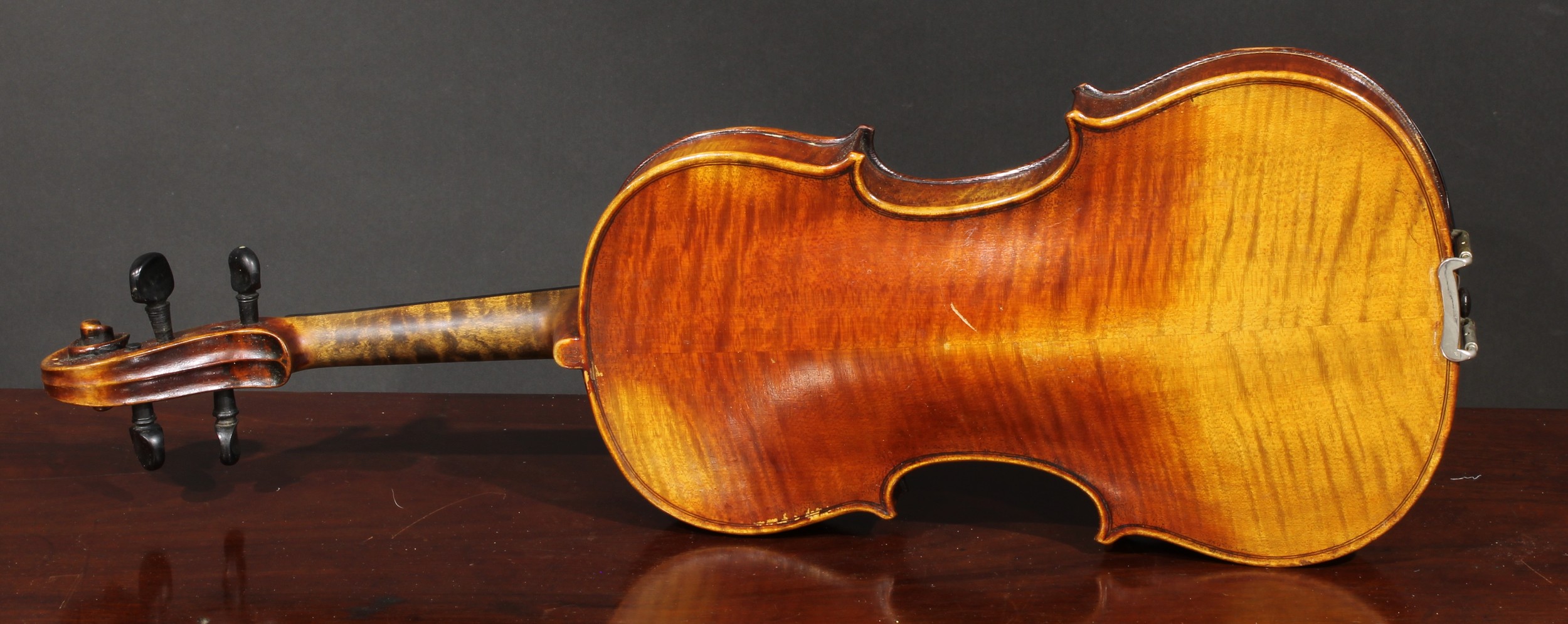 A violin, the two-piece back 36cm long excluding button, Stradiuarius 1721 label, ebonised tuning - Image 10 of 10