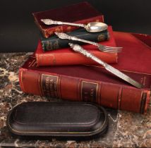 A Victorian silver three piece Christening set, comprising knife, fork and spoon, Aaron Hadfield,