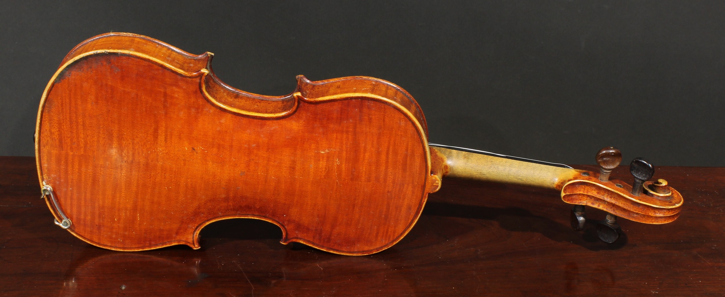 A German violin, the two-piece back 36cm long excluding button, paper label printed Manufactured - Image 10 of 10