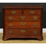 A 19th century Chippendale Revival chest, canted rectangular top above two short and three long