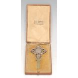 Omar Ramsden (1873 - 1939), a silver presentation key, Presented May 1937, Elmstead Baptist