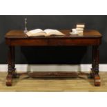 A William IV rosewood library table, in the manner of Gillows of Lancaster and London, rounded