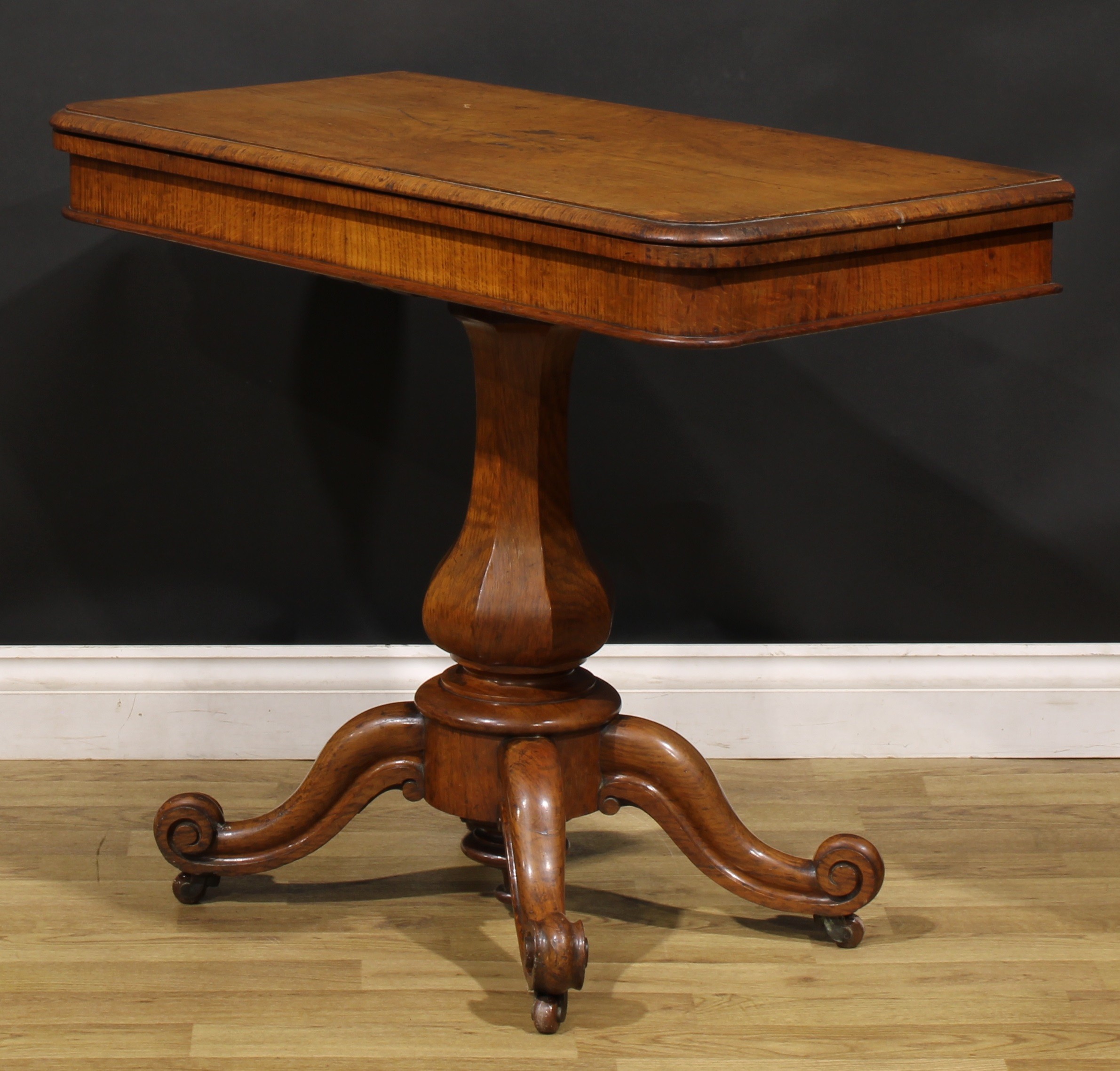 A Victorian oak card table, by William Constantine & Company (fl. 1834-1882), bears label FROM - Image 5 of 6