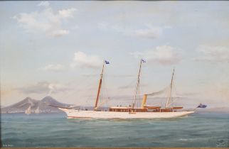 Antonio De Simone (Italian, 1851-1907) Portrait of the Steam Yacht Onora, signed and dated 1907,