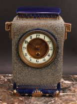 A 19th century earthenware mantel timepiece, 9.5cm circular clock dial inscribed Charles Desprez,