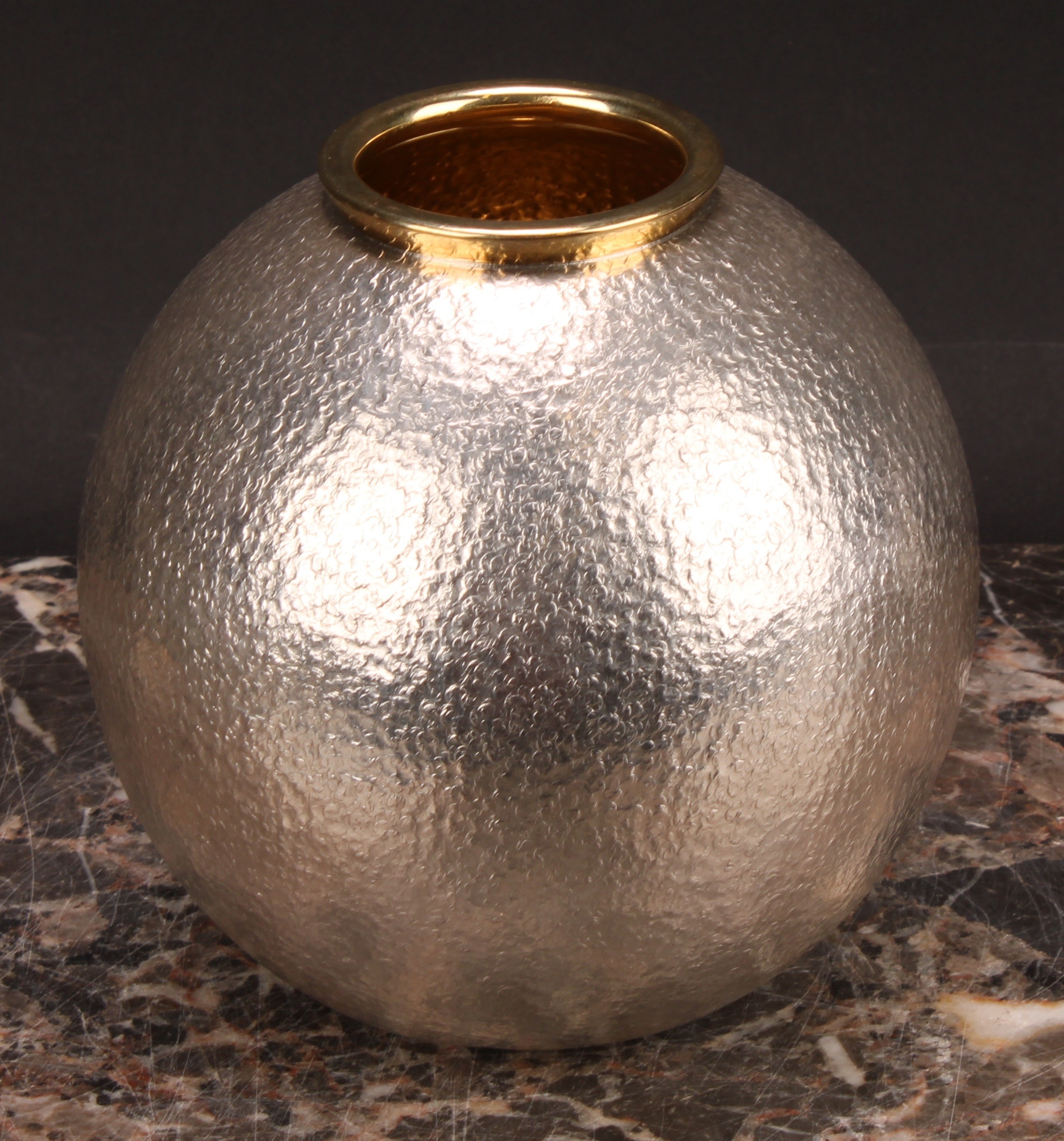 Brian Williamson (Bn.1949) - an Elizabeth II parcel-gilt silver Orange vase, 12cm high, London 2009, - Image 3 of 4