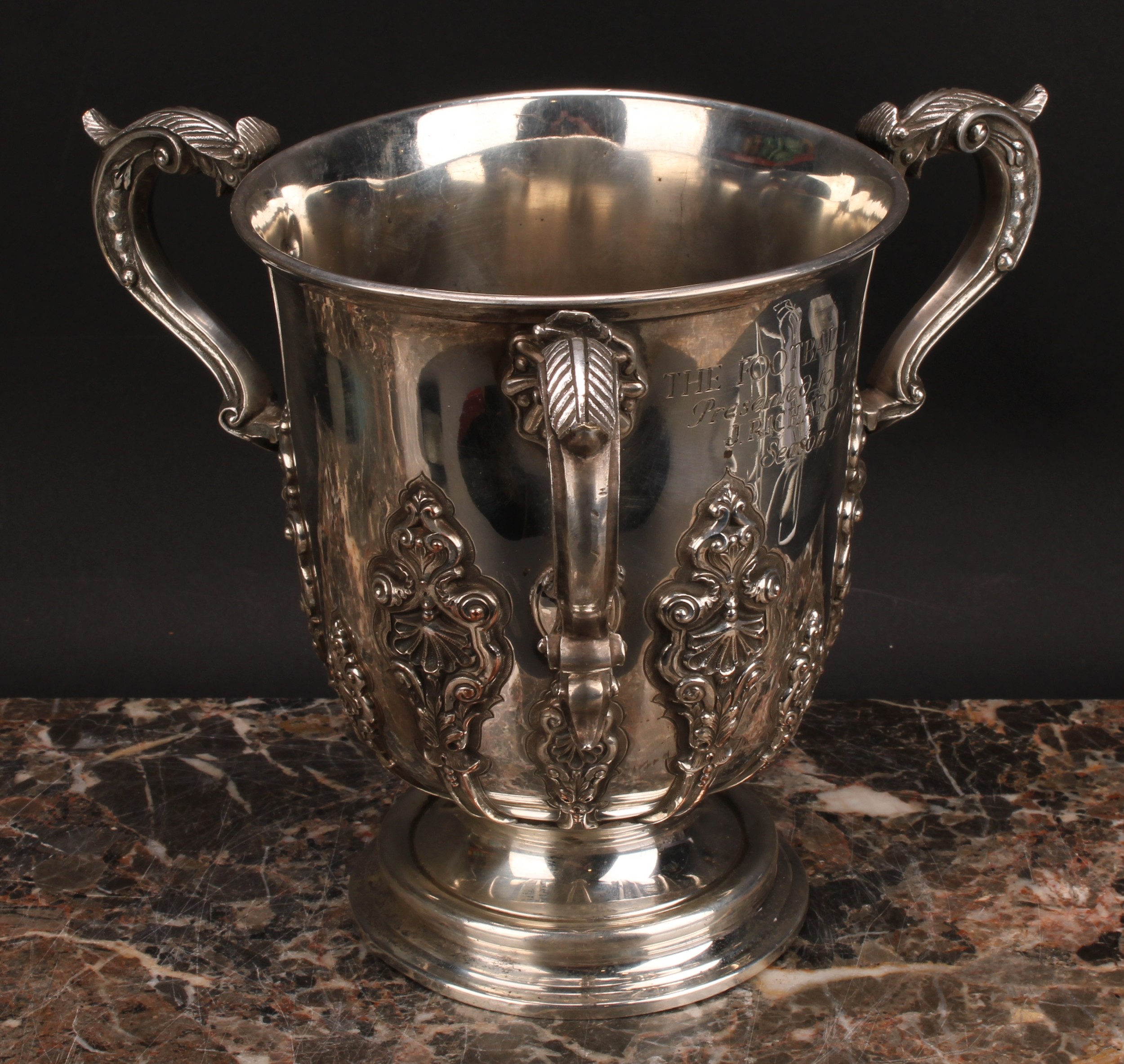 Sport - Football - an E.P on copper tyg-form facsimile trophy cup, 3/4 Sized Replica of the Original - Image 3 of 4