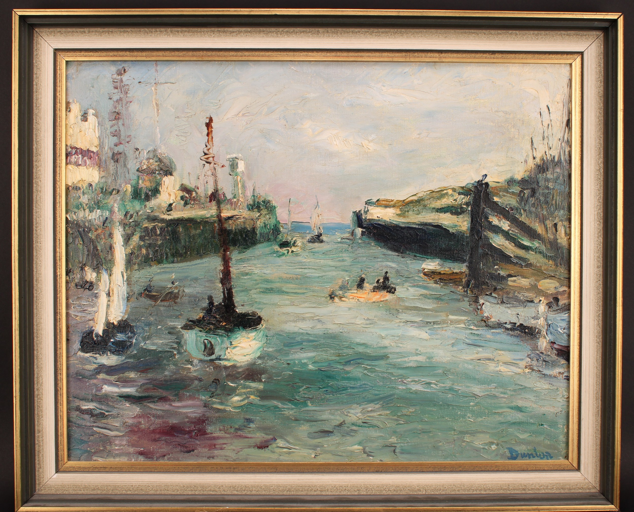 Ronald Ossory Dunlop RA (1894-1973) Southampton Harbour signed, oil on canvas, 39cm x 49cm - Image 2 of 4