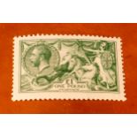 Stamps - GB GV 1913 £1 Green Seahorse, SG: 403, unmounted mint, cat £3,750