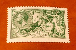 Stamps - GB GV 1913 £1 Green Seahorse, SG: 403, unmounted mint, cat £3,750