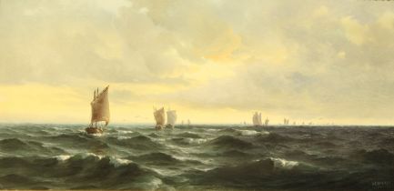 Henry Moore RA, RWS (1831 - 1895) Seascape signed, oil on board, 45cm x 92cm