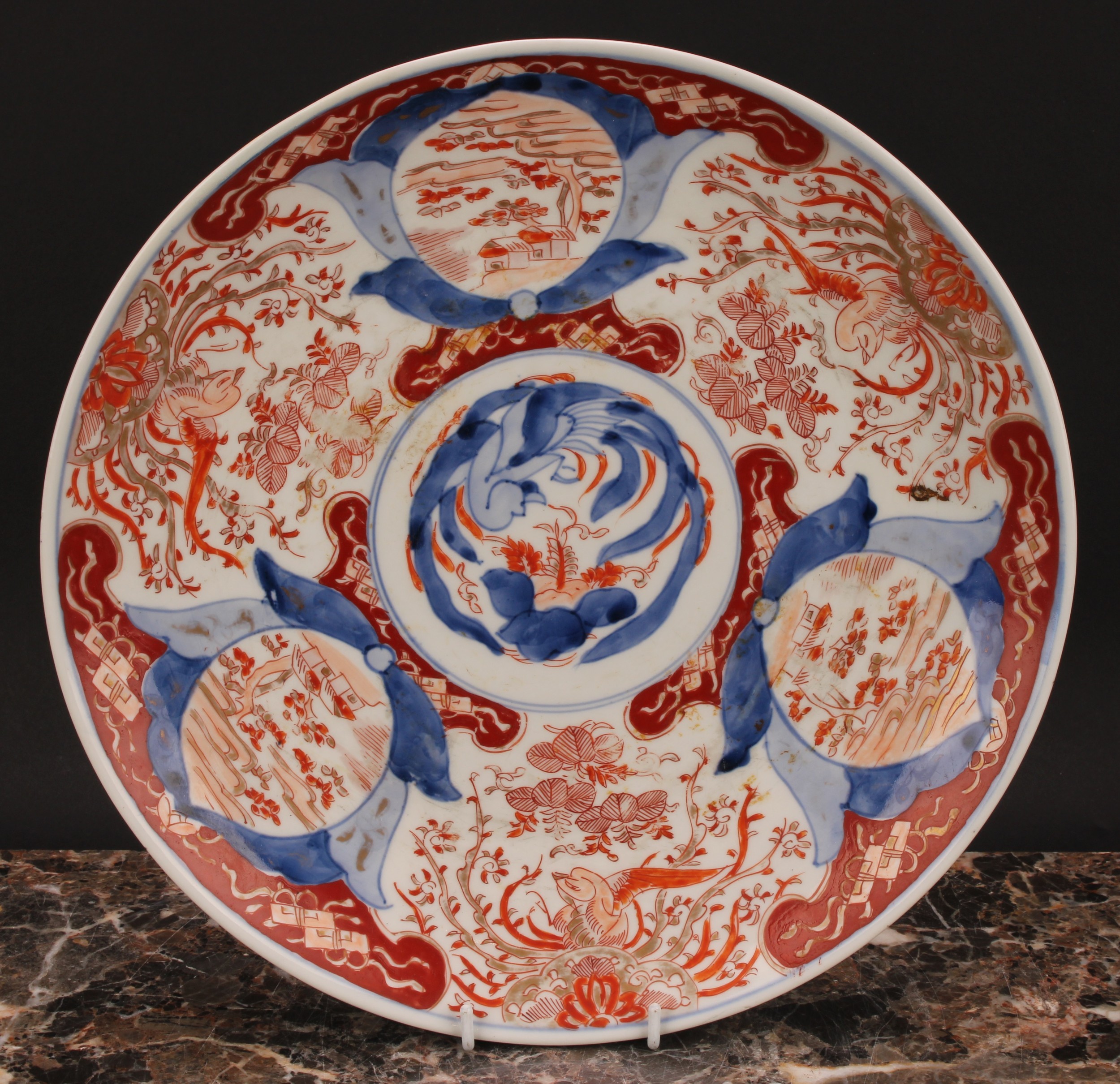 A Japanese circular dish, painted in the Imari palette, 30.5cm diam, Meiji period; others, - Image 5 of 10