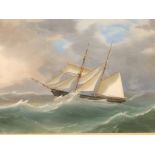 Circle of Antonio de Simone (19th century) The Two Masted Schooner Cimbri, gouache, 42cm x 56cm