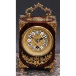 A Louis XV Revival gilt metal mounted carriage type timepiece, 7cm clock dial inscribed upon