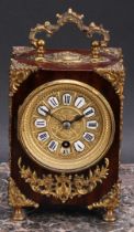 A Louis XV Revival gilt metal mounted carriage type timepiece, 7cm clock dial inscribed upon