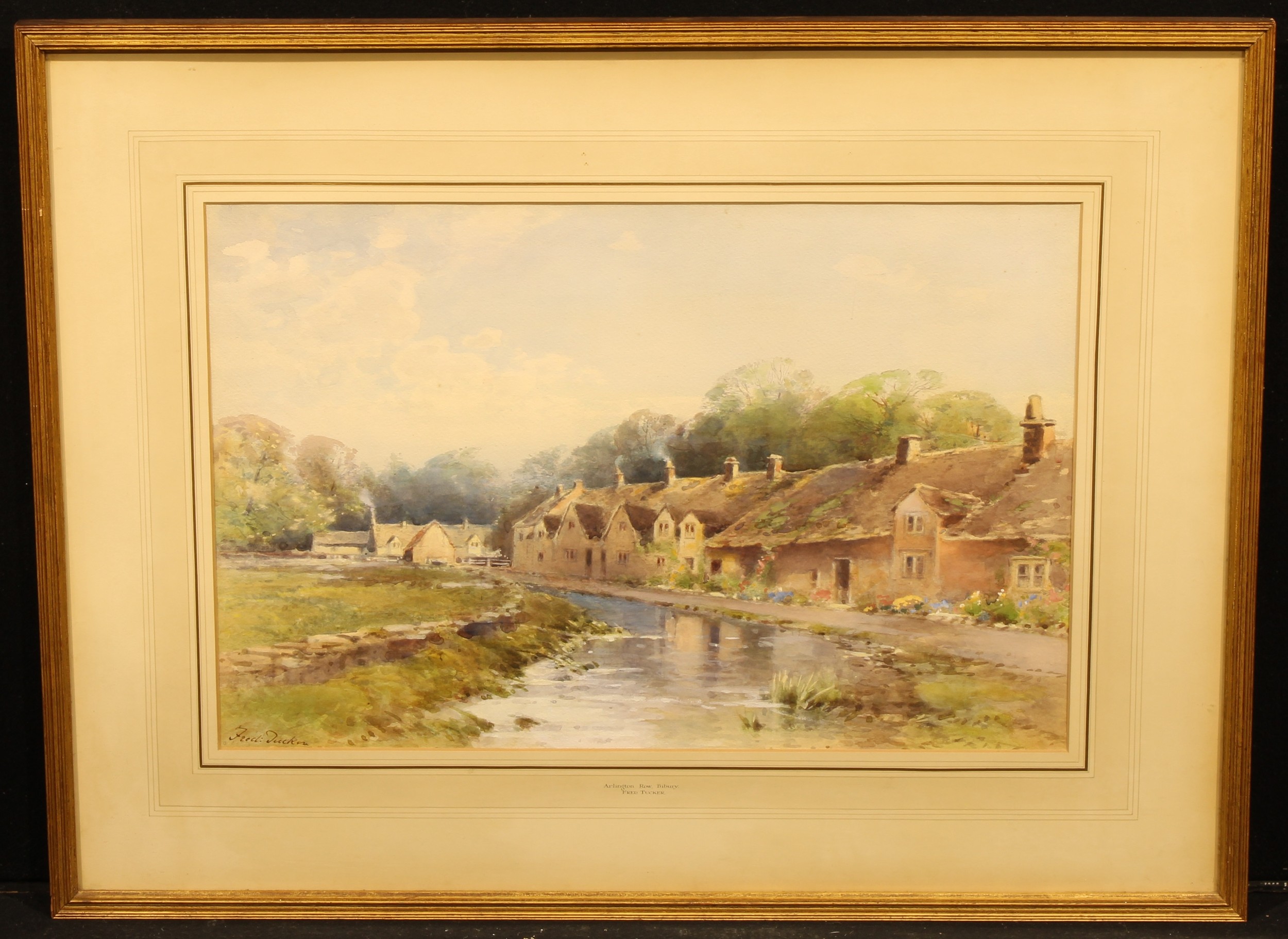 Frederick Tucker (1854-1945) Arlington Row, Bibury, signed, watercolour, 38.5cm x 57.5cm - Image 2 of 4